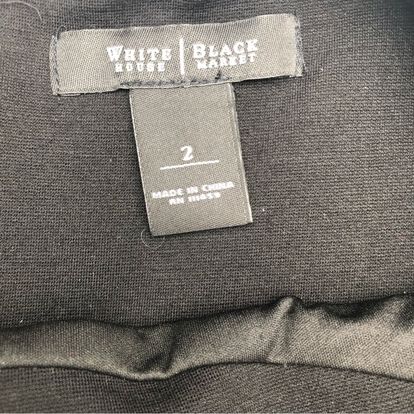 White House Black Market Sleeveless White & Tan Striped Stretch Sheath Dress - Picture 5 of 7